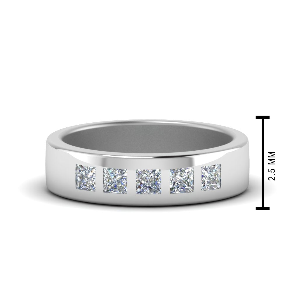 Flat Flush Set Mens Wedding Band