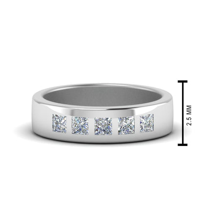 Flat Flush Set Mens Wedding Band