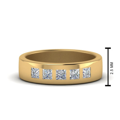 Flat Flush Set Mens Wedding Band