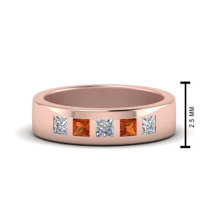 Flat Flush Set Mens Wedding Band