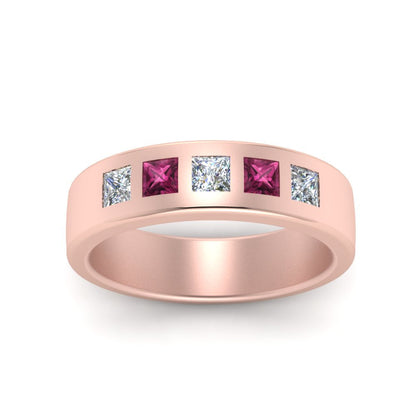 Flat Flush Set Mens Wedding Band