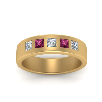 Flat Flush Set Mens Wedding Band