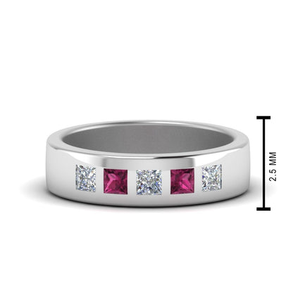 Flat Flush Set Mens Wedding Band
