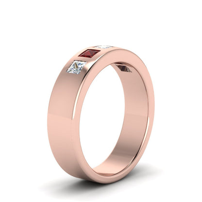 Flat Flush Set Mens Wedding Band