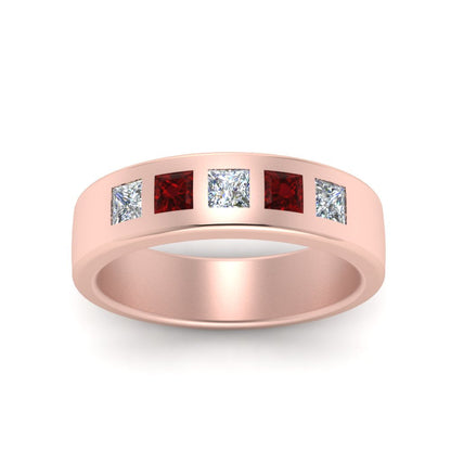 Flat Flush Set Mens Wedding Band