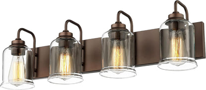 Farmhouse Glass Bathroom Vanity Light Fixture