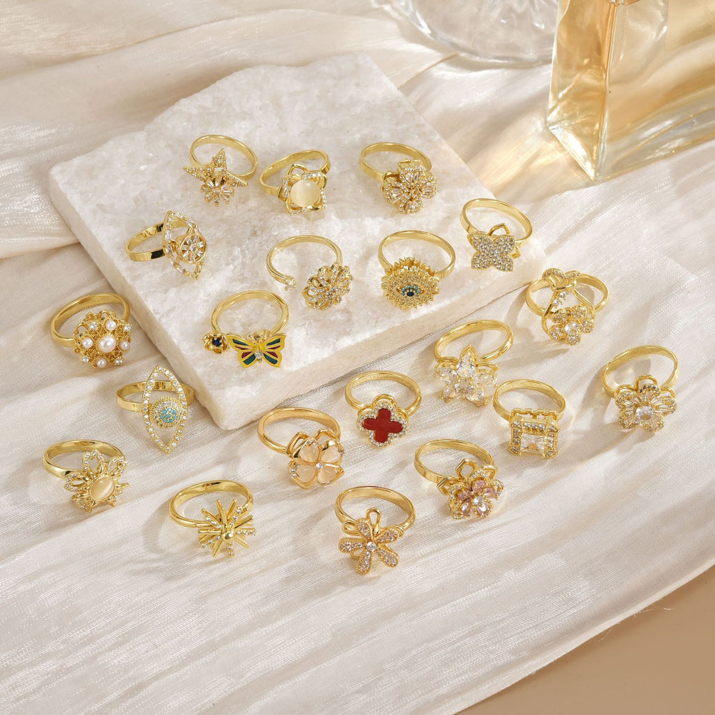 Temperament Wild Affordable Luxury Copper Plating 18K Gold Ring