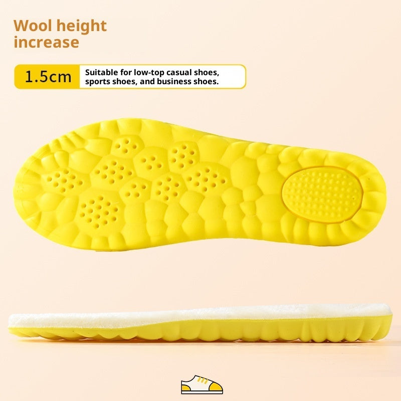 Cloud Winter Warm Height Increasing Insole Wool Fleece Lined