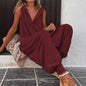 Women's Casual Sleeveless Hooded Long Jumpsuit With Drawstring Ankle Cuffs