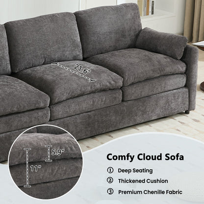 Cozy Upholstered Oversized 3-Seater Cloud Sofa
