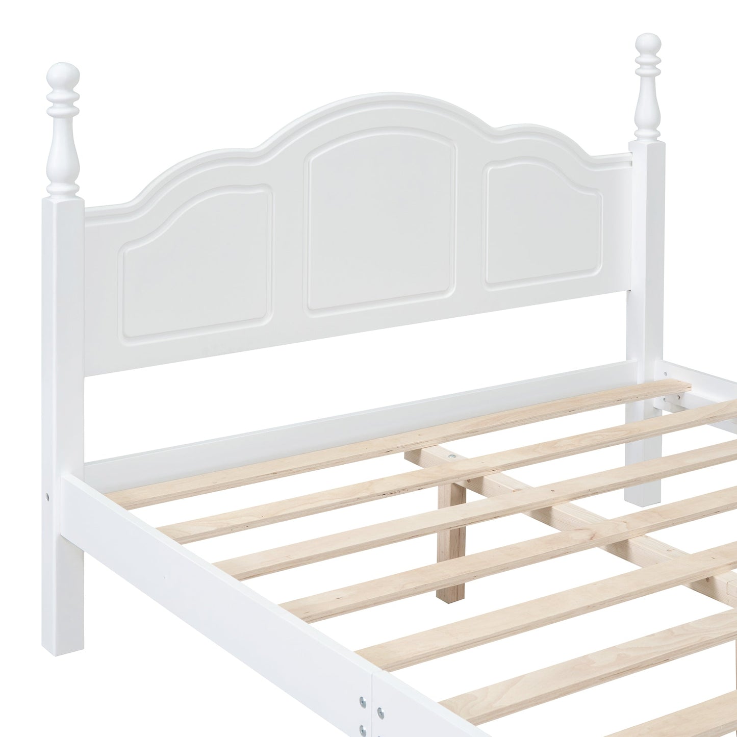 Full Size Wood Platform Bed Frame,Retro Style Platform