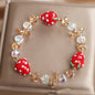 Special-interest Design Sweet Hand Painted Strawberry Beaded Bracelet