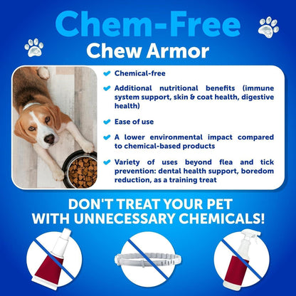 Flea and Tick Prevention for Dogs Chewables   Made in USA   Natural Flea and Tick Supplement for Dogs   240 Immune Support Chews (2 Pack)   Vitamins B1 B6 B12   All Breeds and Ages