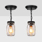 1 Light Glass Mason Jar Pendant Light Fixture