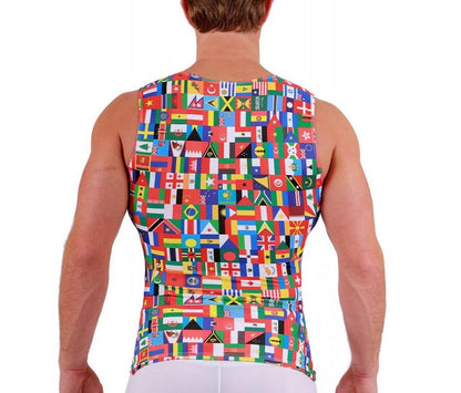 Insta Slim I.S.Pro USA Big & Tall Flags Activewear Sleeveless V- Neck 5VAT0N1BT