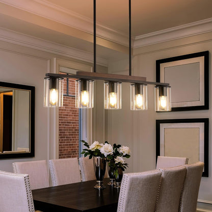 Farmhouse Black Linear Chandelier