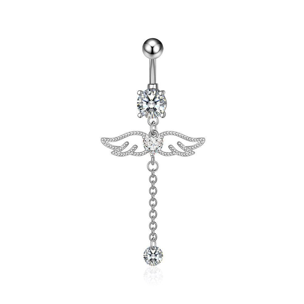 Zircon Tassel Belly Ring Navel Stud Piercing Jewelry
