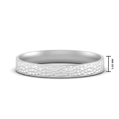 Hammered Finish Mens Wedding Band