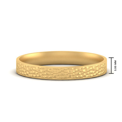 Hammered Finish Mens Wedding Band