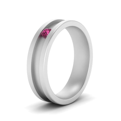 Single Stone Mens Promise Ring