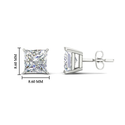 Princess-Cut Diamond Solitaire Stud Earrings [IGI Certified]