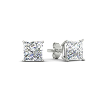 Princess-Cut Diamond Solitaire Stud Earrings [IGI Certified]