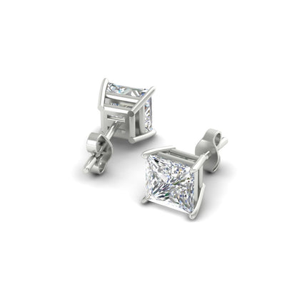 Princess-Cut Diamond Solitaire Stud Earrings [IGI Certified]