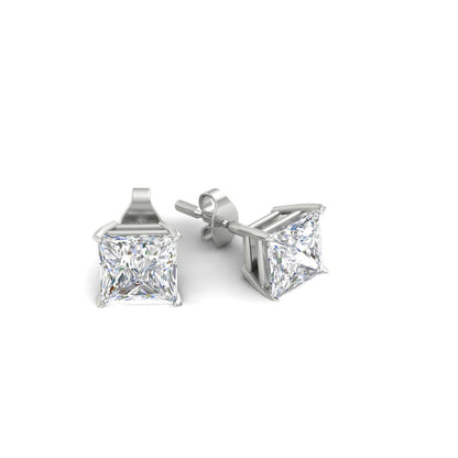 Princess-Cut Diamond Solitaire Stud Earrings [IGI Certified]