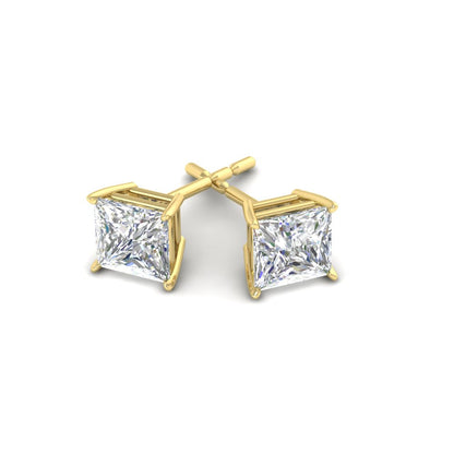 Princess-Cut Diamond Solitaire Stud Earrings [IGI Certified]