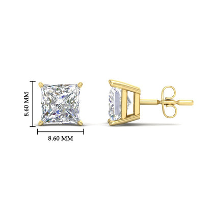 Princess-Cut Diamond Solitaire Stud Earrings [IGI Certified]