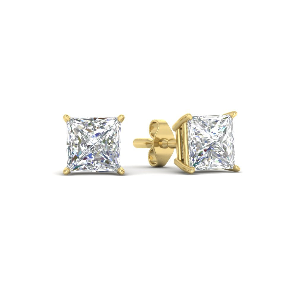 Princess-Cut Diamond Solitaire Stud Earrings [IGI Certified]