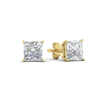 Princess-Cut Diamond Solitaire Stud Earrings [IGI Certified]