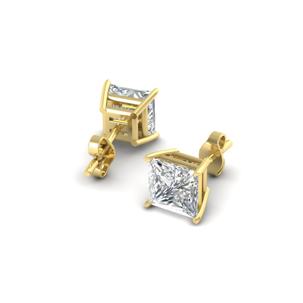 Princess-Cut Diamond Solitaire Stud Earrings [IGI Certified]