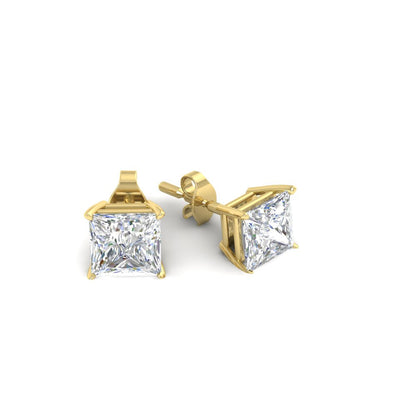 Princess-Cut Diamond Solitaire Stud Earrings [IGI Certified]