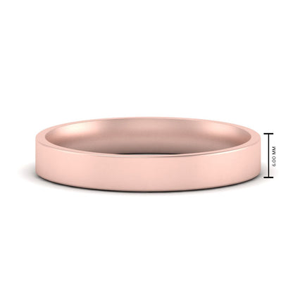 Comfort Fit Flat 4 mm Mens Wedding Band