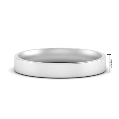Comfort Fit Flat 4 mm Mens Wedding Band