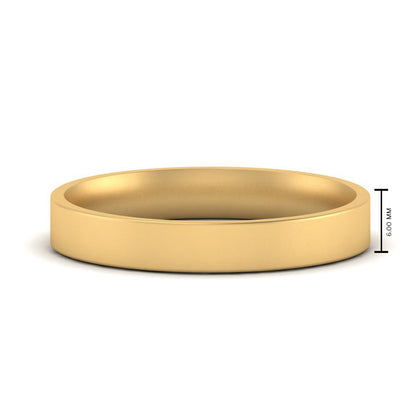 Comfort Fit Flat 4 mm Mens Wedding Band