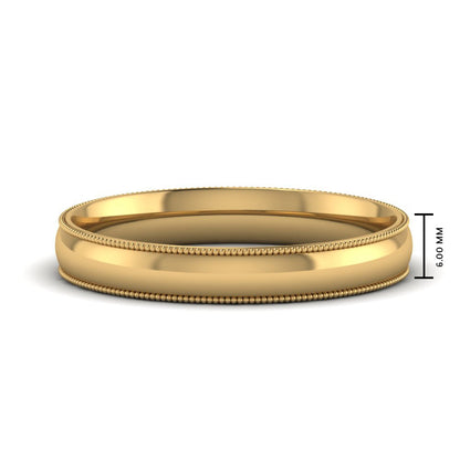 Comfort Fit Wedding Band Milgrain Edge
