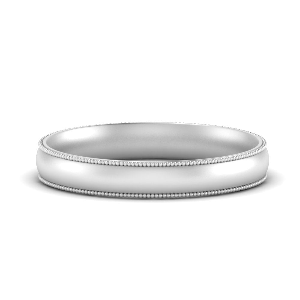 4 mm Milgrain Comfort Fit Mens Wedding Band