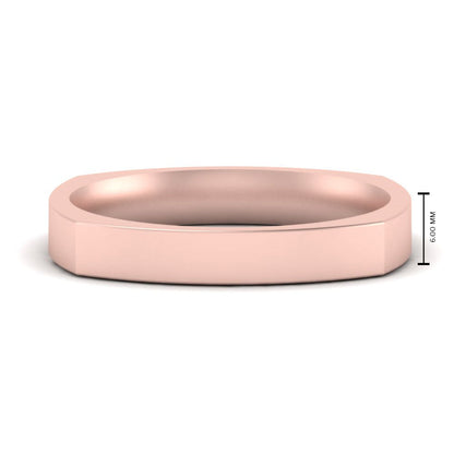 Square Comfort Fit Mens Wedding Band
