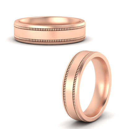 Mens Band Double Milgrain