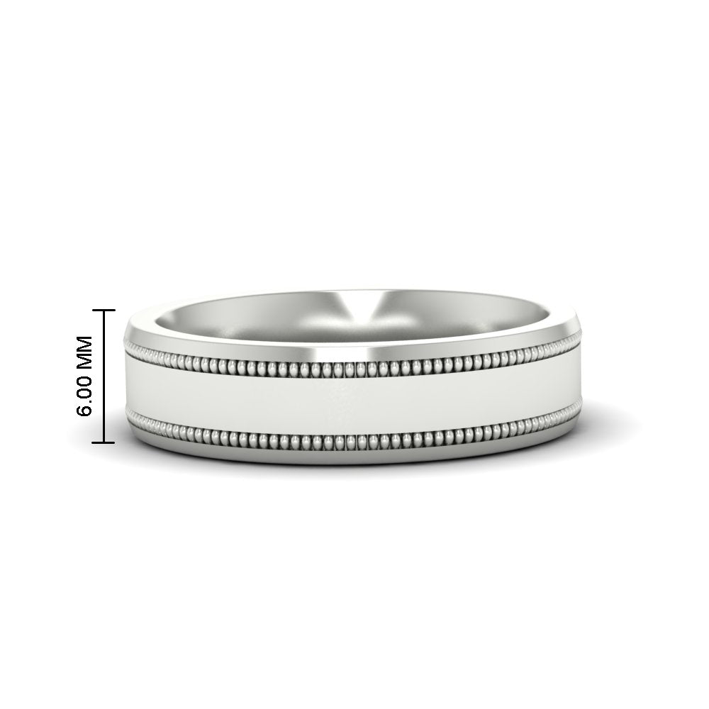 Mens Band Double Milgrain