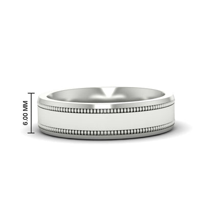 Mens Band Double Milgrain
