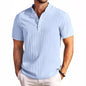 Men's Stand Collar Button Placket Short Sleeve Polo Shirt – 5 Colors | S–XXXL