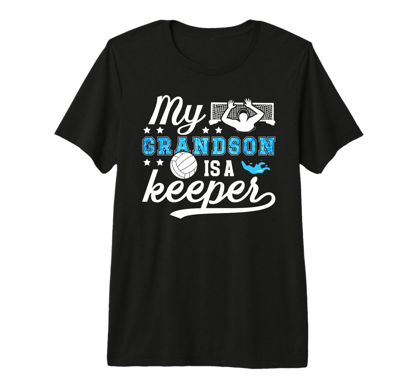 Mens Proud Water Polo Goalie Grandpa T-Shirt - Minimalist Print for Adults