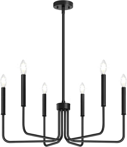 Farmhouse Hanging Candle Chandelier (No Assembly)