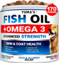 Omega 3 Fish Oil for Dogs 170 Chews Skin and Coat Supplement 170 Chews