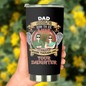 Personalized Dad & Daughter Tumbler - Father's Day Gift Idea for Dad From Daughter - Dad Thanks For Teaching Me How To Be A Man