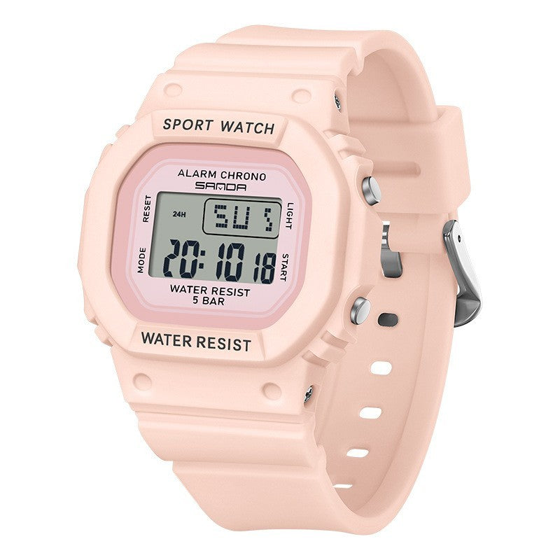 Square Electronic Watch Colorful Creativity For Male And Female Students