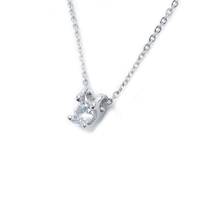 Simple Zircon Inlaid Plated Unisex Necklace